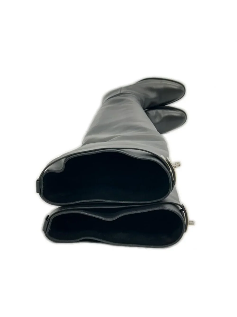 Hermes Kelly Buckle Leather Thigh High Boots